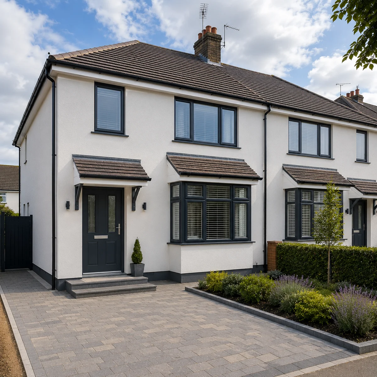 K Rend rendered semi-detached house, London