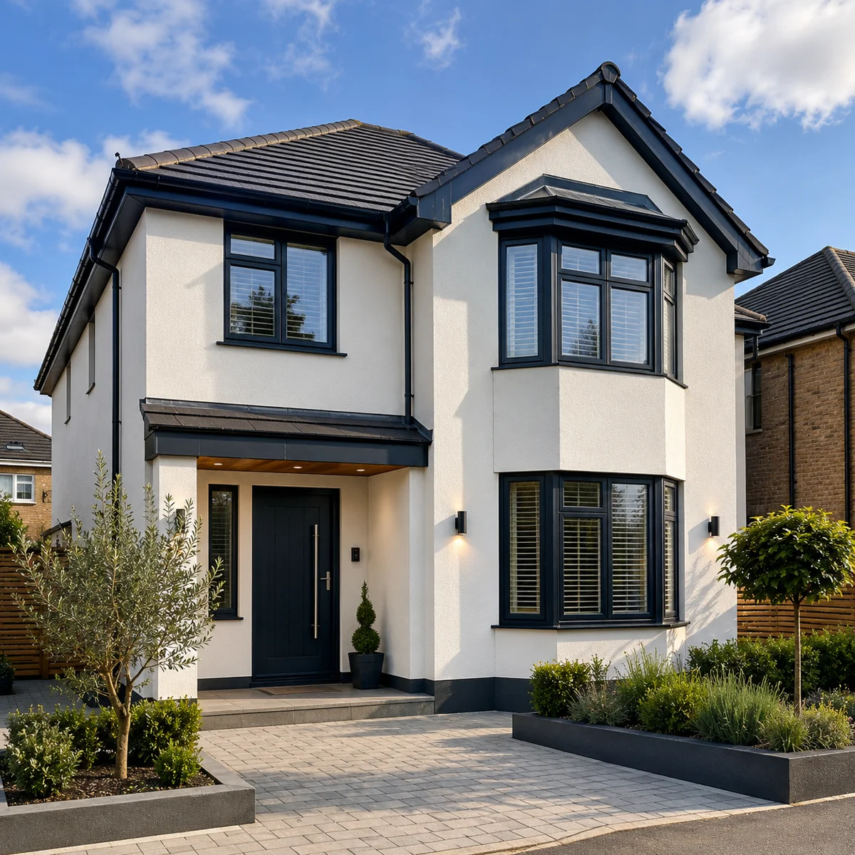 Silicone rendered detached house, Romford Essex